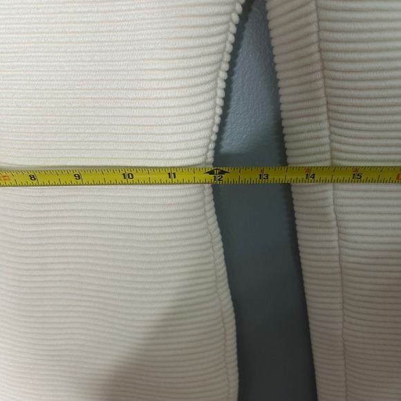 Torn by Ronny Kobo Cream Ribbed Mock Neck Bodycon Mini Dress Women small - Picture 3 of 9